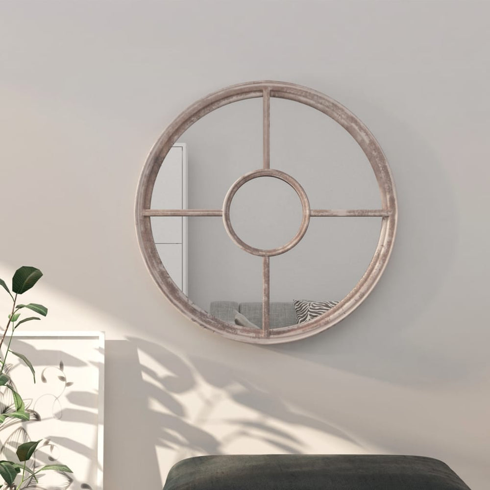 vidaXL Miroir couleur sable 40x4 cm fer rond pour l'intérieur