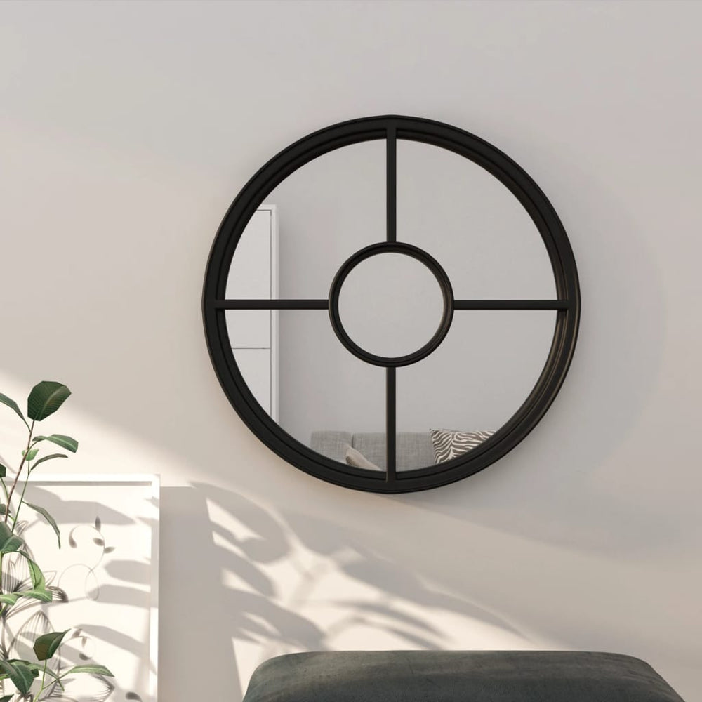 vidaXL Miroir Noir 40x4 cm Fer Rond pour l'Intérieur