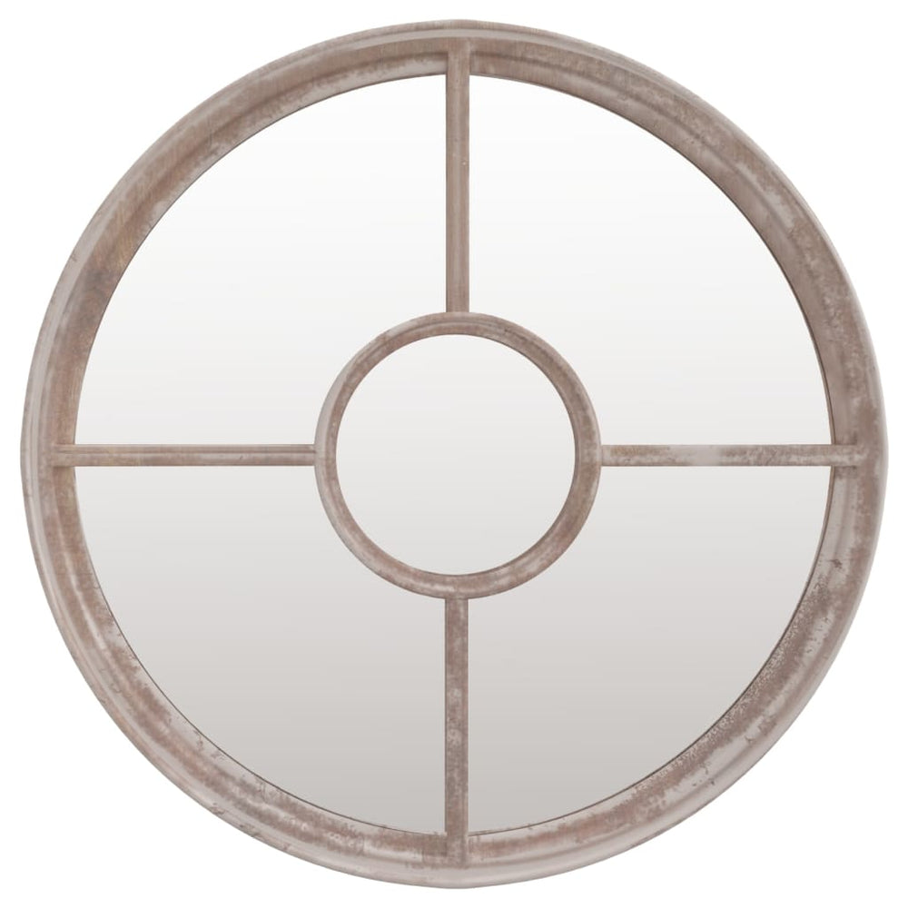 vidaXL Miroir couleur sable 60x4 cm en fer rond pour l'intérieur