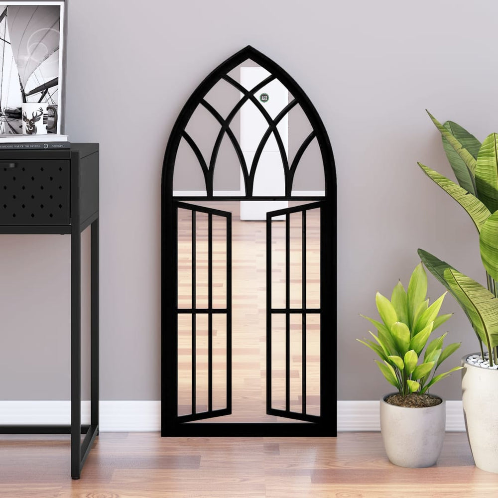 vidaXL Miroir noir 100x45 cm en fer pour l'intérieur