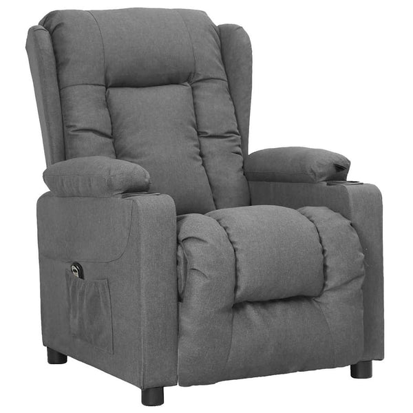 vidaXL Fauteuil releveur gris clair tissu
