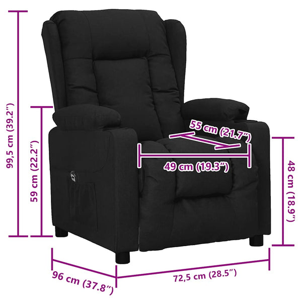 Aufstehsessel Schwarz Stoff
