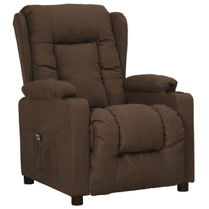 vidaXL Fauteuil releveur marron en tissu