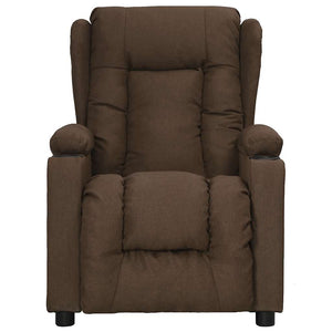 vidaXL Fauteuil releveur marron en tissu