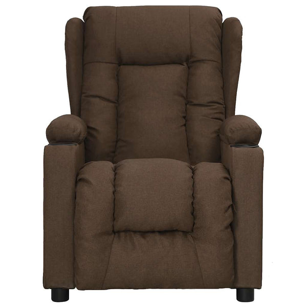 vidaXL Fauteuil releveur marron en tissu