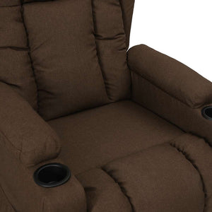 vidaXL Fauteuil releveur marron en tissu