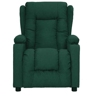 vidaXL Fauteuil releveur en tissu vert foncé