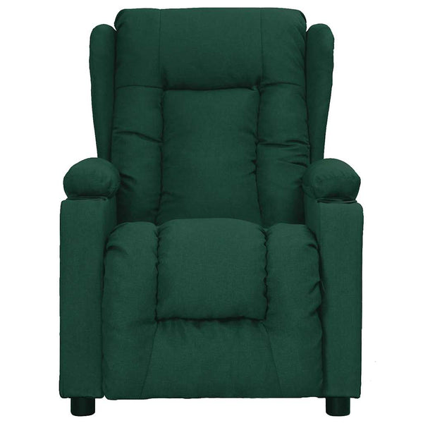 vidaXL Fauteuil releveur en tissu vert foncé
