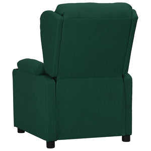 vidaXL Fauteuil releveur en tissu vert foncé