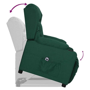 vidaXL Fauteuil releveur en tissu vert foncé