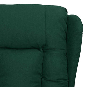 vidaXL Fauteuil releveur en tissu vert foncé
