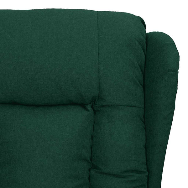 vidaXL Fauteuil releveur en tissu vert foncé