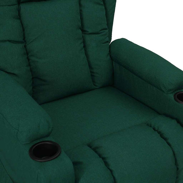 vidaXL Fauteuil releveur en tissu vert foncé