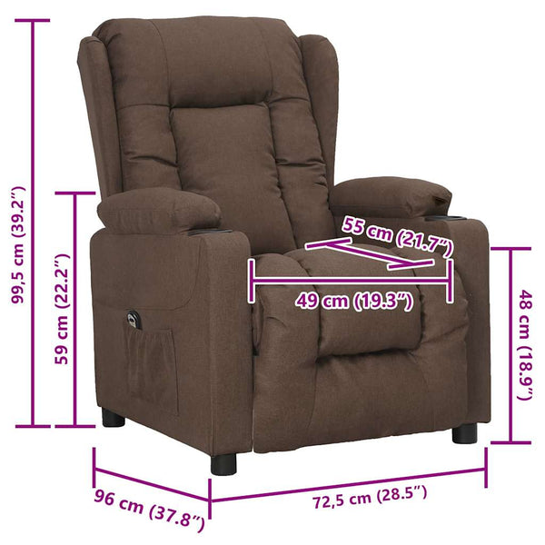 Aufstehsessel Taupe Stoff