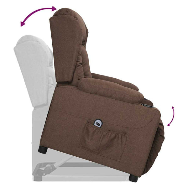 Aufstehsessel Taupe Stoff
