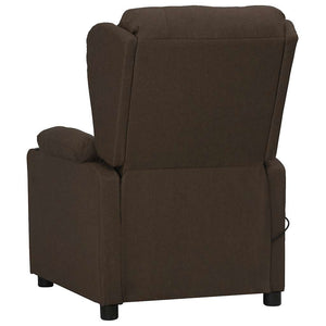 Massagesessel mit Aufstehhilfe Dunkelbraun Stoff