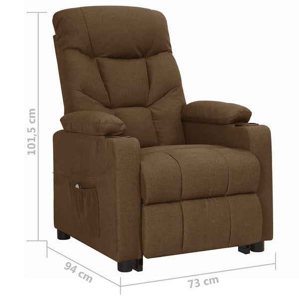 Aufstehsessel Braun Stoff