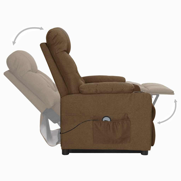Aufstehsessel Braun Stoff
