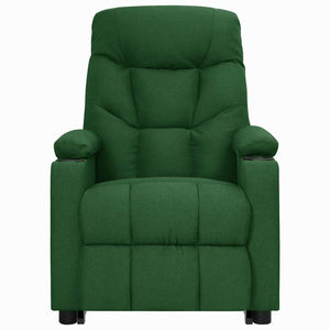 vidaXL Fauteuil releveur en tissu vert foncé
