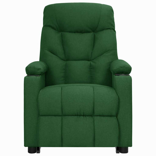 vidaXL Fauteuil releveur en tissu vert foncé