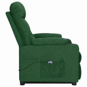 vidaXL Fauteuil releveur en tissu vert foncé