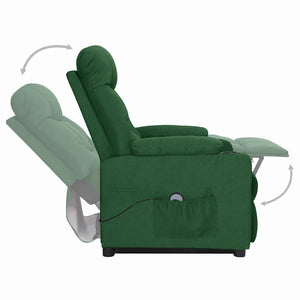 vidaXL Fauteuil releveur en tissu vert foncé