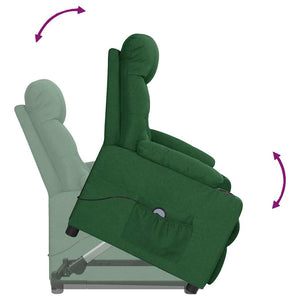vidaXL Fauteuil releveur en tissu vert foncé