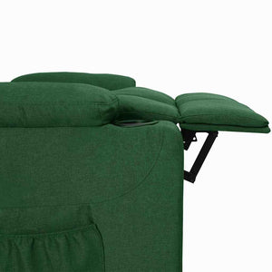 vidaXL Fauteuil releveur en tissu vert foncé