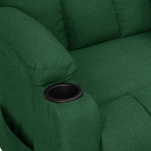 vidaXL Fauteuil releveur en tissu vert foncé