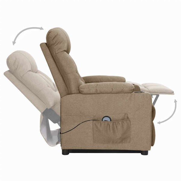 Aufstehsessel Taupe Stoff