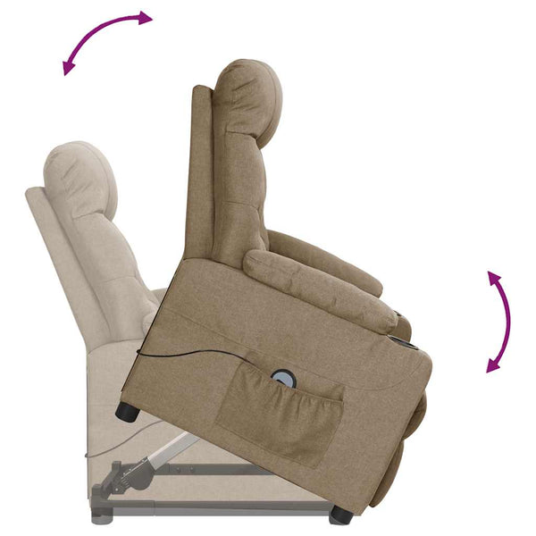 Aufstehsessel Taupe Stoff