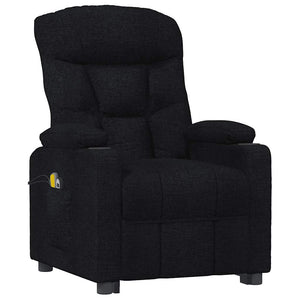 Massagesessel mit Aufstehhilfe Schwarz Stoff