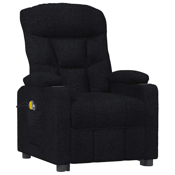 Massagesessel mit Aufstehhilfe Schwarz Stoff