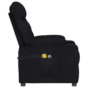 Massagesessel mit Aufstehhilfe Schwarz Stoff
