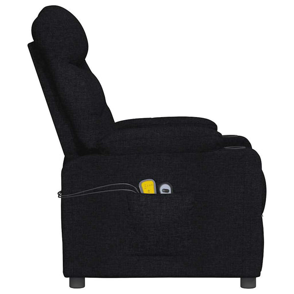 Massagesessel mit Aufstehhilfe Schwarz Stoff
