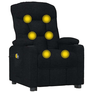 Massagesessel mit Aufstehhilfe Schwarz Stoff
