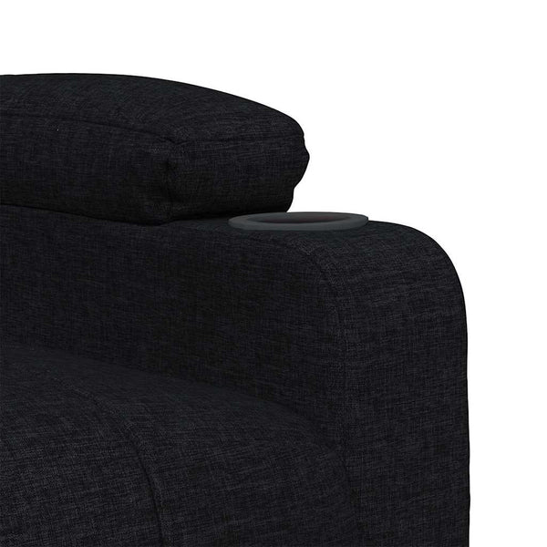 Massagesessel mit Aufstehhilfe Schwarz Stoff