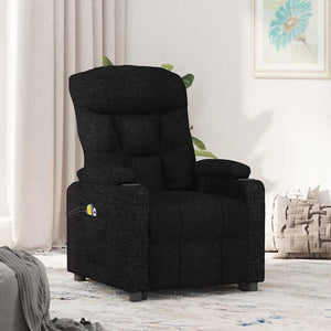 Massagesessel mit Aufstehhilfe Schwarz Stoff
