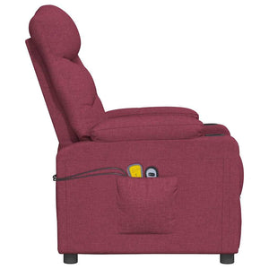 Massagesessel mit Aufstehhilfe Weinrot Stoff