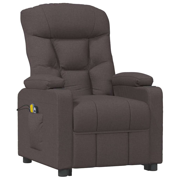 Massagesessel mit Aufstehhilfe Dunkelbraun Stoff
