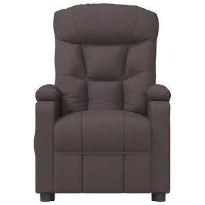 Massagesessel mit Aufstehhilfe Dunkelbraun Stoff