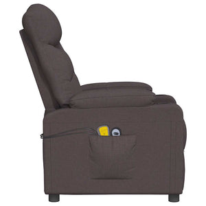 Massagesessel mit Aufstehhilfe Dunkelbraun Stoff