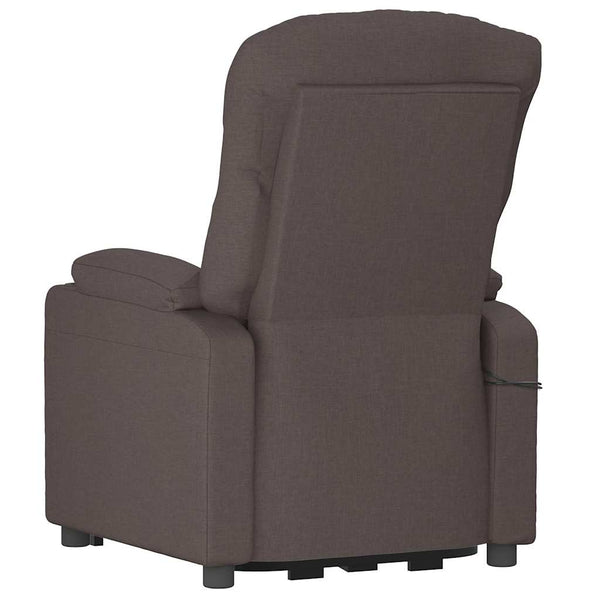 Massagesessel mit Aufstehhilfe Dunkelbraun Stoff