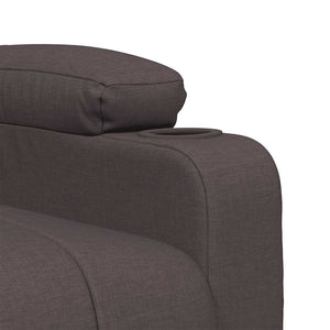 Massagesessel mit Aufstehhilfe Dunkelbraun Stoff