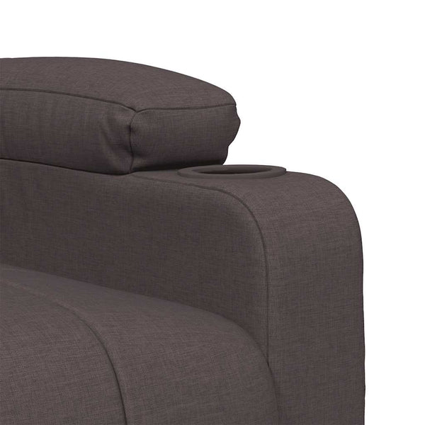 Massagesessel mit Aufstehhilfe Dunkelbraun Stoff