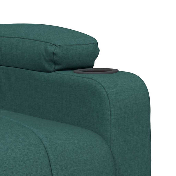 Massagesessel mit Aufstehhilfe Dunkelgrün Stoff