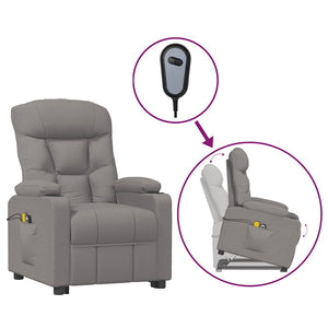 Massagesessel mit Aufstehhilfe Taupe Stoff