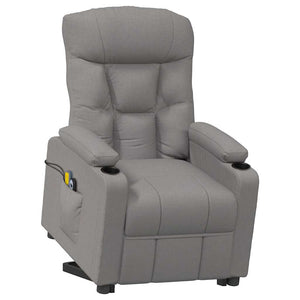 Massagesessel mit Aufstehhilfe Taupe Stoff