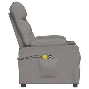 Massagesessel mit Aufstehhilfe Taupe Stoff
