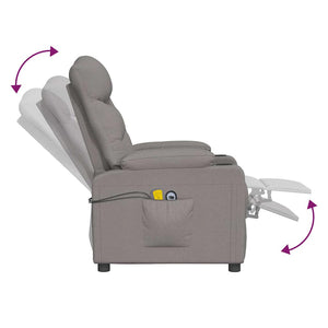 Massagesessel mit Aufstehhilfe Taupe Stoff